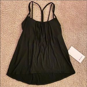 Lululemon Black Flow Y 2-n-1 Tank Top Sz 4